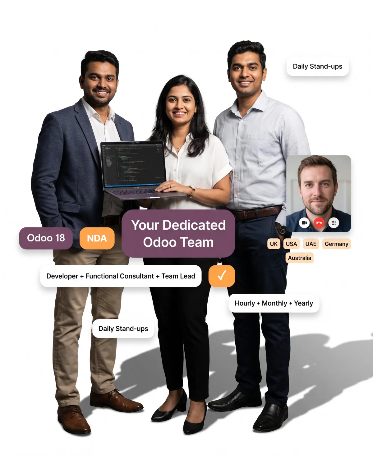 Dedicated Odoo team from India with developer, functional consultant and team lead